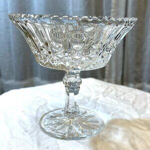Vintage Large Pressed Glass Compote/Candy Dish